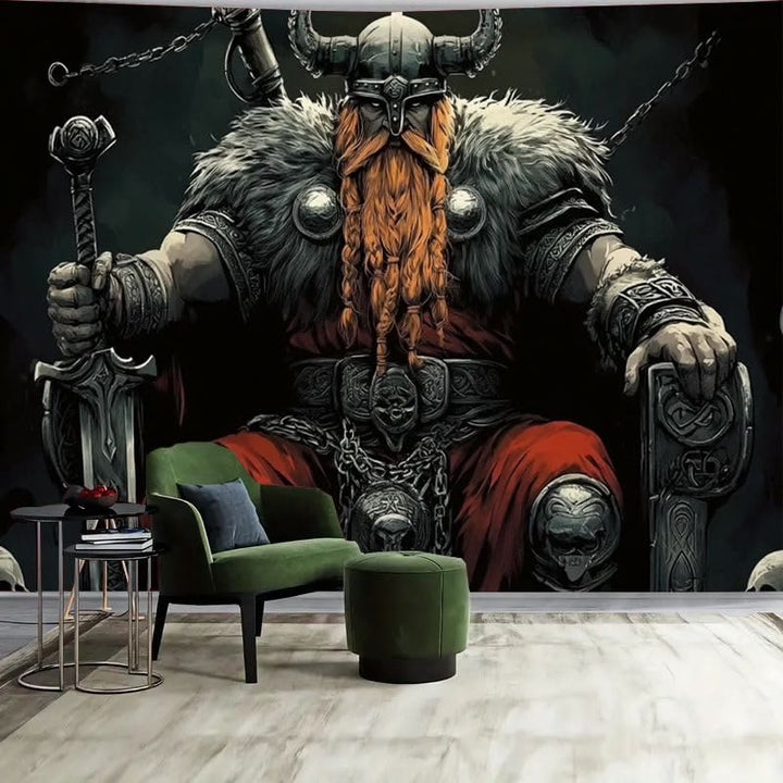 WorldNorse Armored Fighter Sword Accents Wandbehang - 180X320cm - image 0