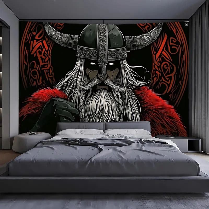 WorldNorse Mystery Red Fur Cavalier Wandteppich - image 1