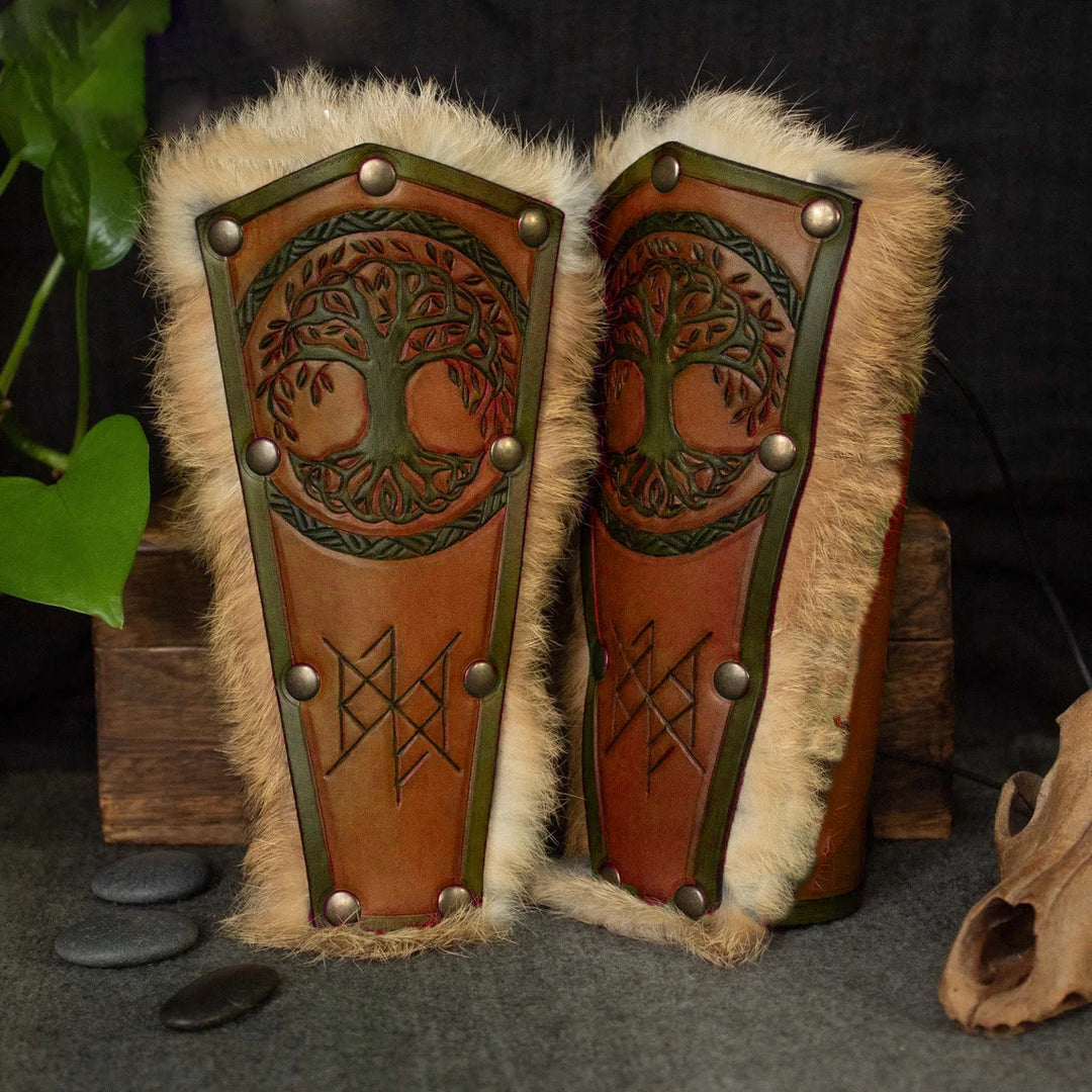 WorldNorse Yggdrasil Valhalla Schild Knotenmuster Armschienen - Dunkelbraun - image 4