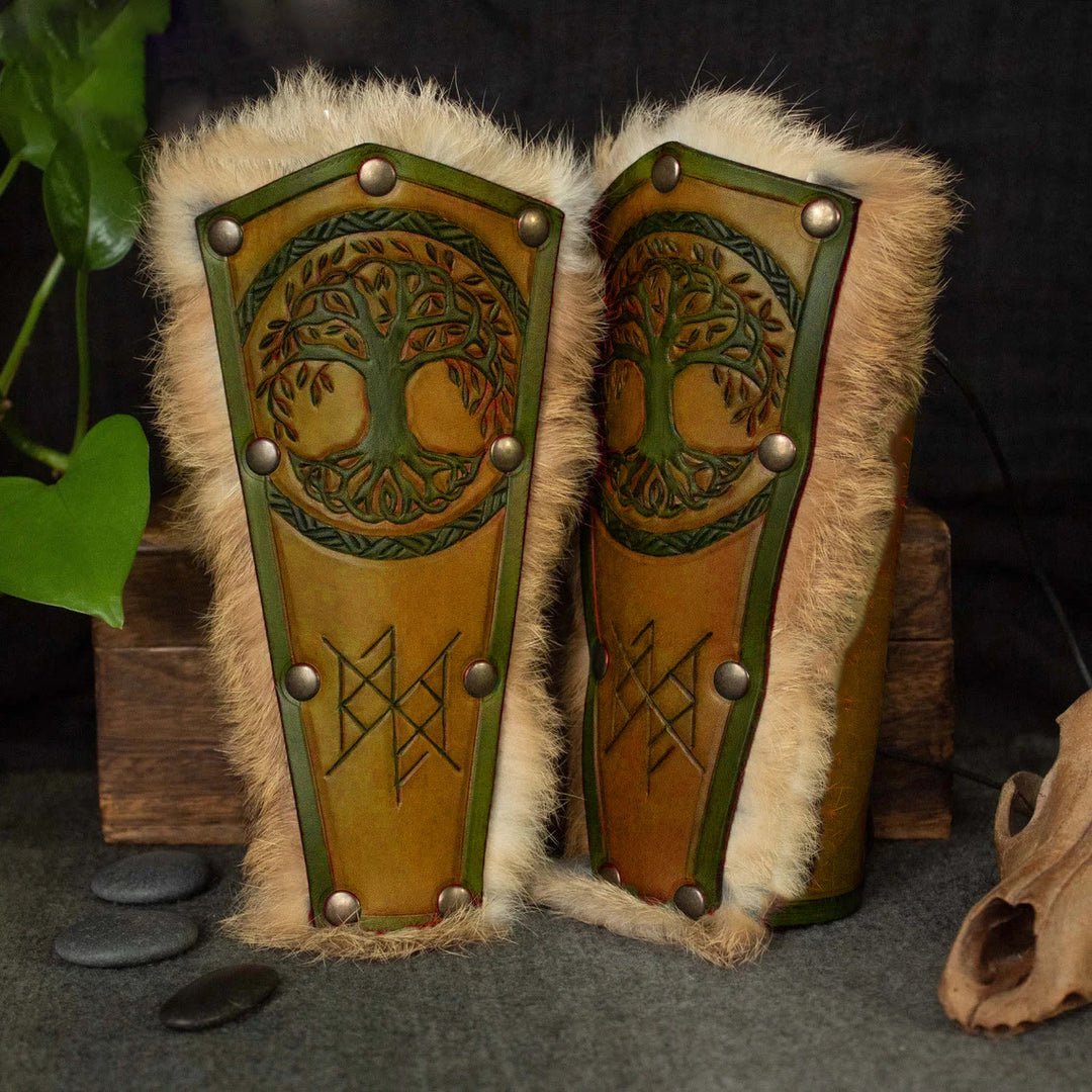 WorldNorse Yggdrasil Valhalla Schild Knotenmuster Armschienen - Braun - image 5