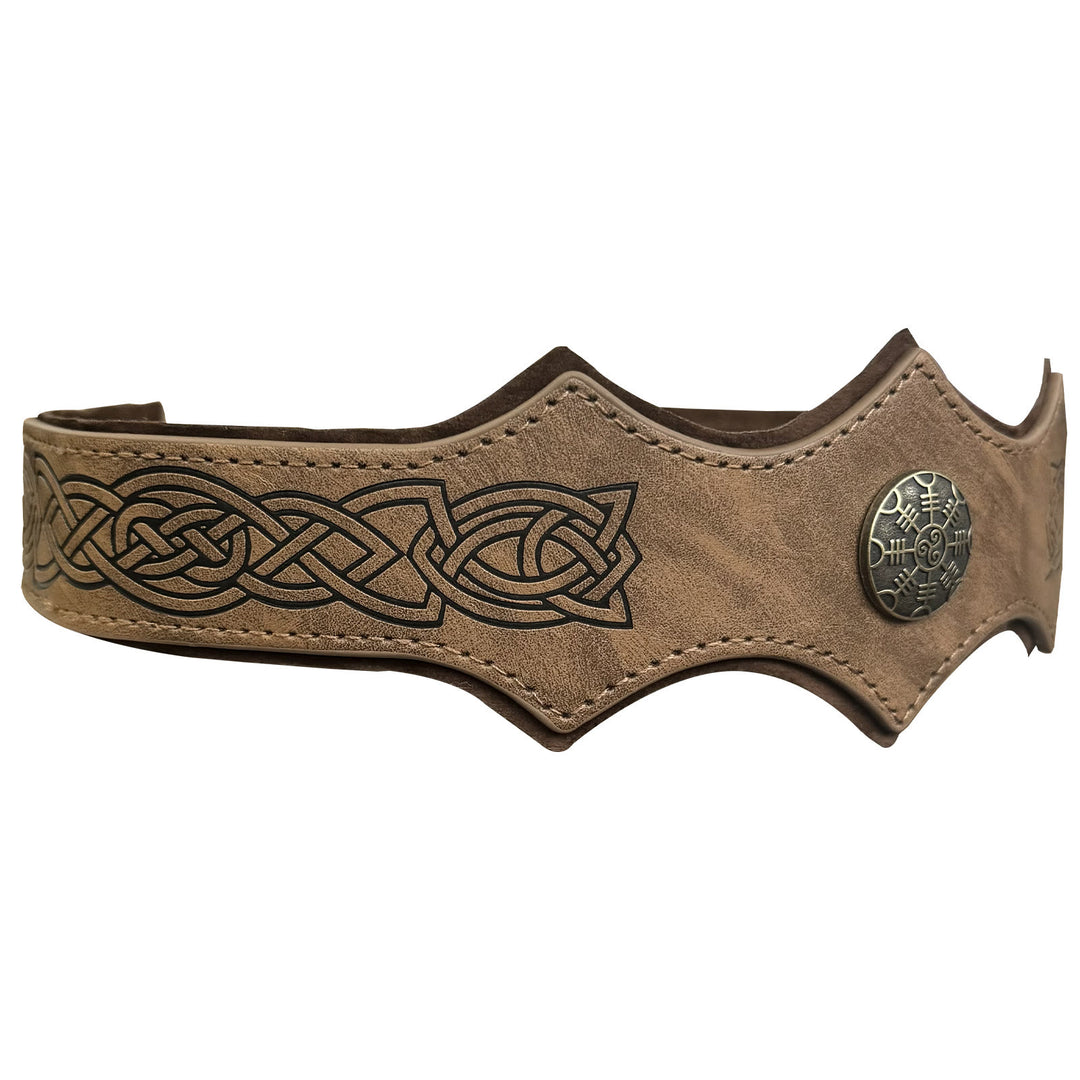 WorldNorse Retro-Stirnband mit Keltischer Knoten und Helm der Ehrfurcht - Wellenförmig - Braun - image 8