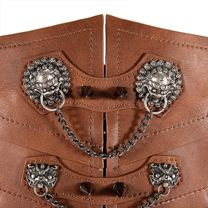 WorldNorse Damen-Bund mit baumelnder Kette und Spike-Schnürung - image 2