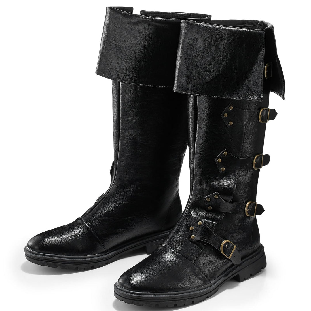 WorldNorse Steampunk-Stiefel mit Schnallendetail und Umschlag - image 2