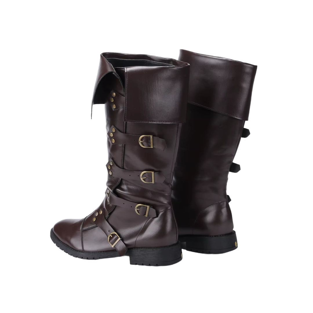 WorldNorse Steampunk-Stiefel mit Schnallendetail und Umschlag - image 4