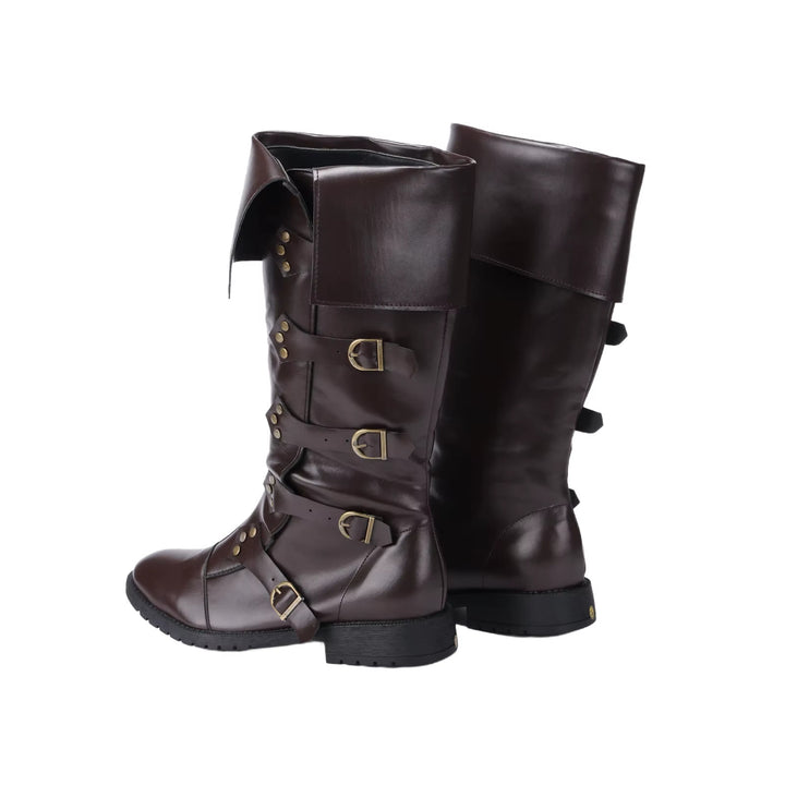 WorldNorse Steampunk-Stiefel mit Schnallendetail und Umschlag - image 4