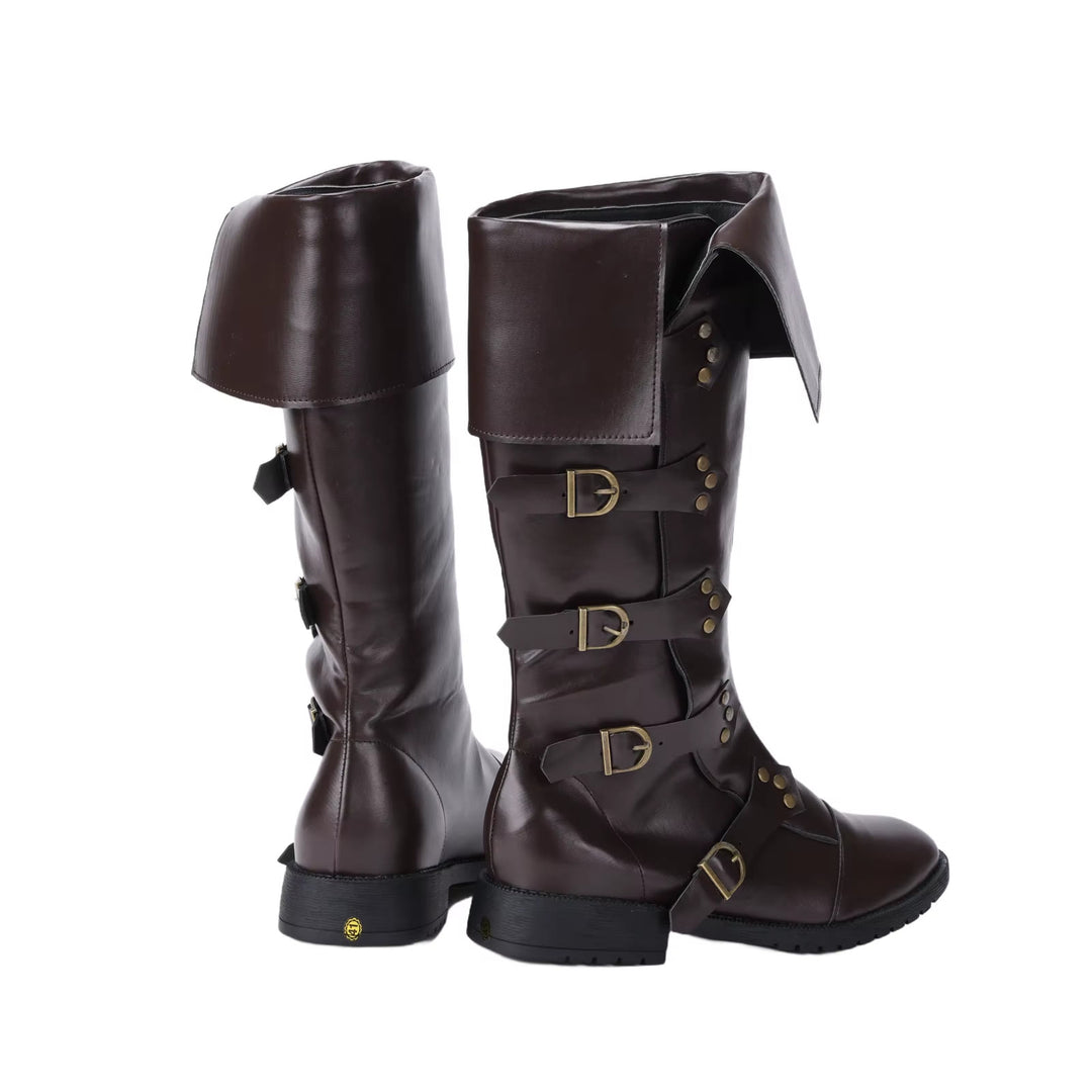 WorldNorse Steampunk-Stiefel mit Schnallendetail und Umschlag - image 5