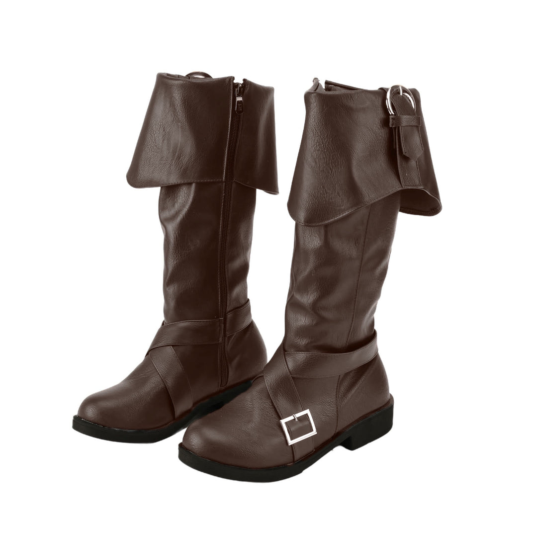 WorldNorse Stilvolle Stiefel mit Schnalle zum Herunterklappen - Dunkelbraun - US 13 - image 3