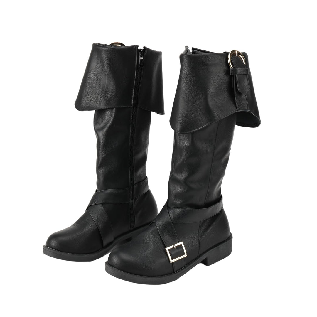 WorldNorse Stilvolle Stiefel mit Schnalle zum Herunterklappen - Schwarz - US 13 - image 0