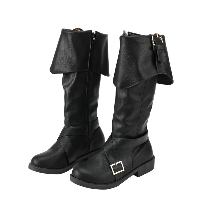 WorldNorse Stilvolle Stiefel mit Schnalle zum Herunterklappen - Schwarz - US 13 - image 0