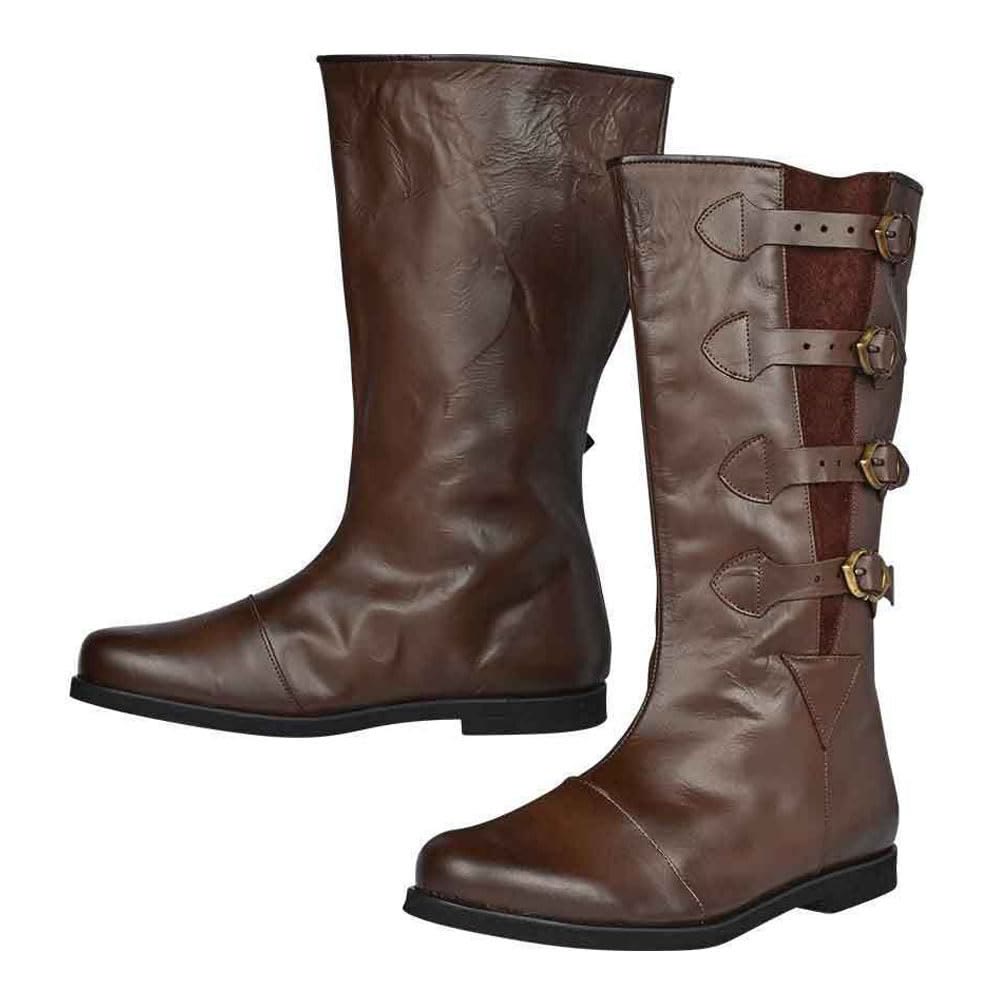 WorldNorse Hohe Lederstiefel mit Nietenschnalle - Dunkelbraun - US 13 - image 2