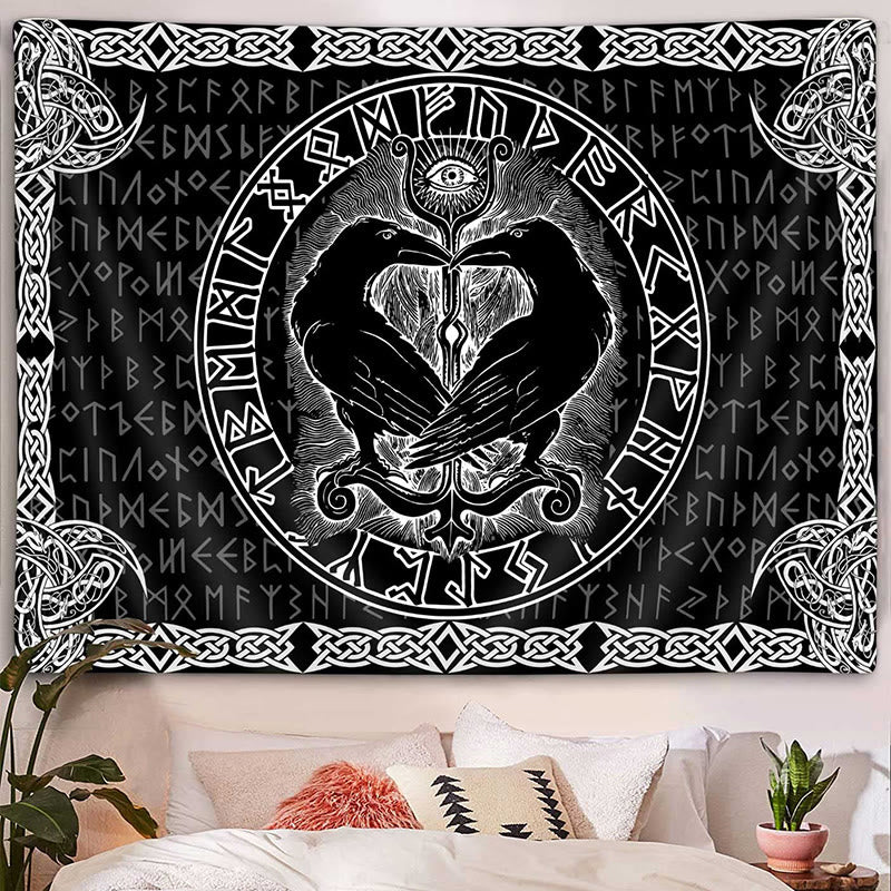 WorldNorse Ravens Herzform Allwissendes Auge Wandteppich - image 4