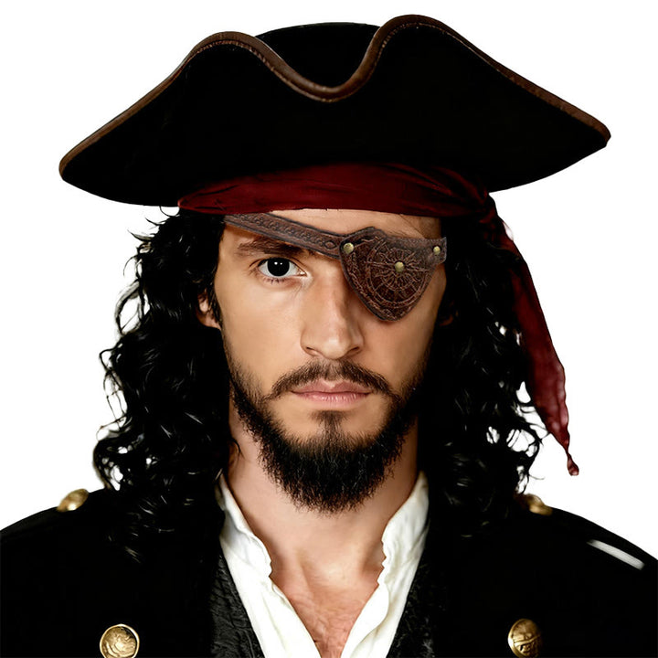 WorldNorse Wikinger-Kompass-Augenklappe aus geprägtem Leder - image 7