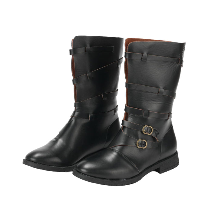 WorldNorse – Handgefertigte Stiefel aus Leder mit Schnallenriemen - Schwarz - US 13 - image 0