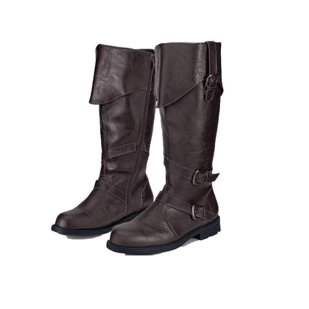 WorldNorse – Slouch-Stiefel im Western-Stil mit Schnalle - Dunkelbraun - US 13 - image 4