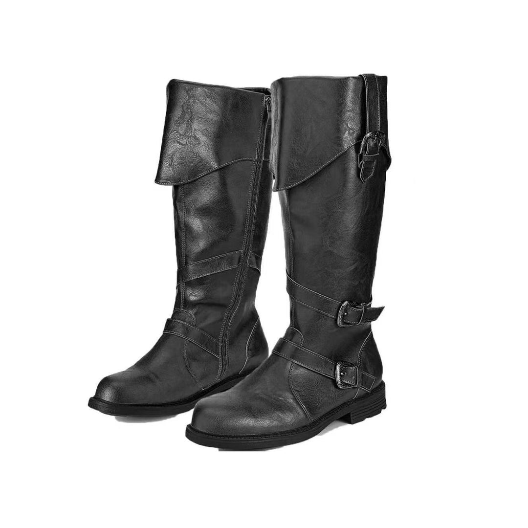 WorldNorse – Slouch-Stiefel im Western-Stil mit Schnalle - Schwarz - US 13 - image 0