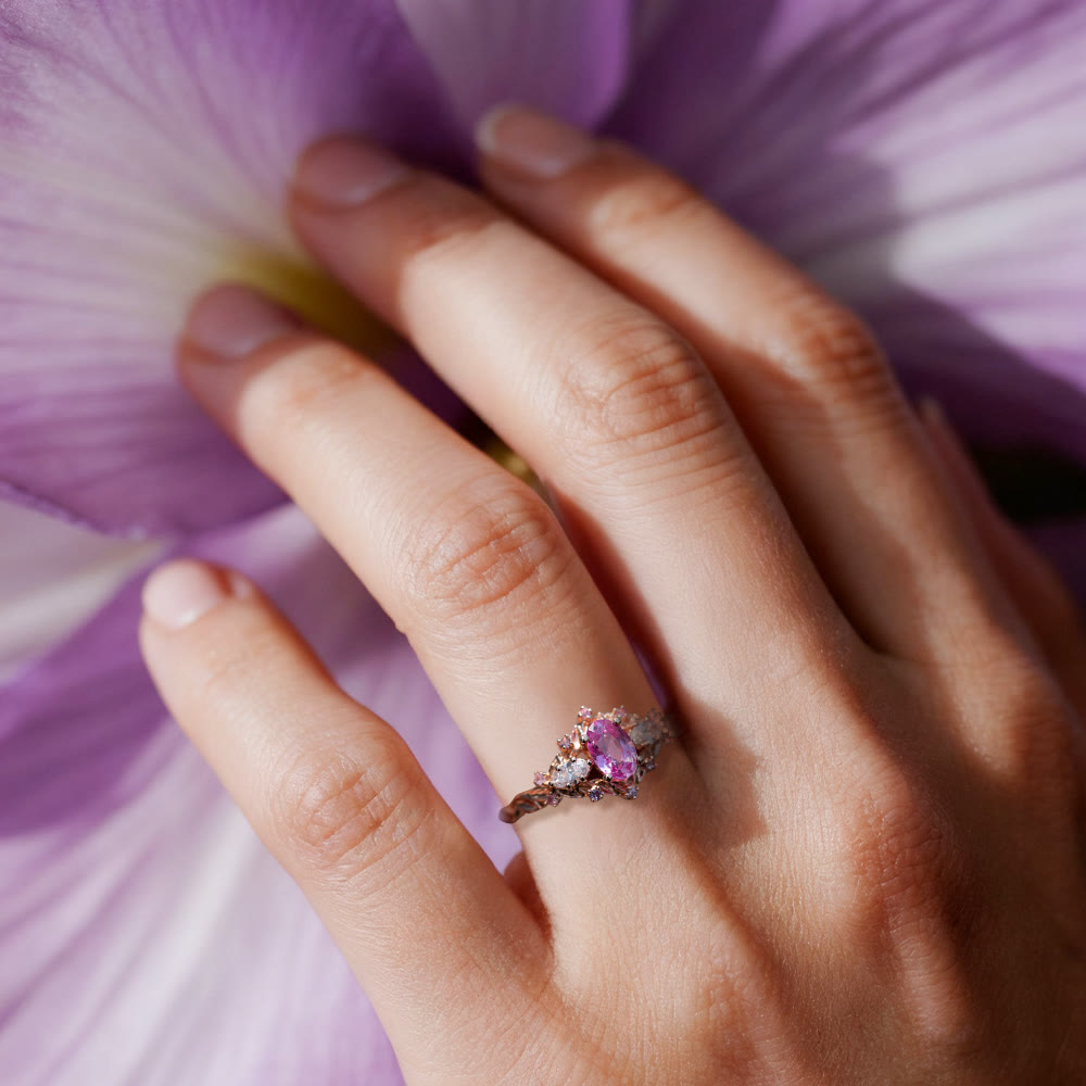 WorldNorse Dawn Leaf Zirkon Ast Ring - image 1