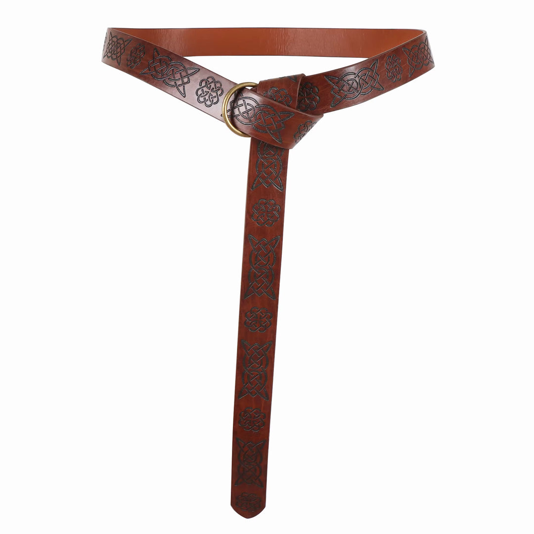 WorldNorse – Ledertasche und Gürtel mit geprägtem keltischem Muster - image 2