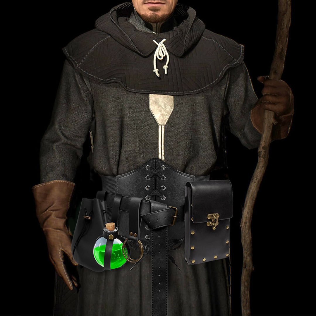 WorldNorse Gothic Zaubertrankflasche Ledertasche und Gürtel mit Nieten - image 1