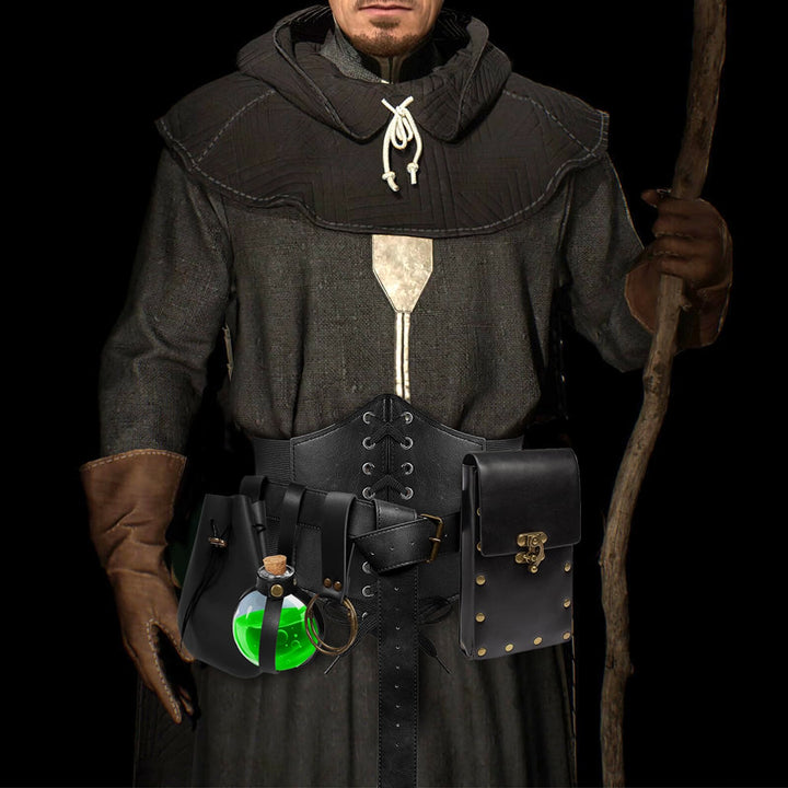 WorldNorse Gothic Zaubertrankflasche Ledertasche und Gürtel mit Nieten - image 1