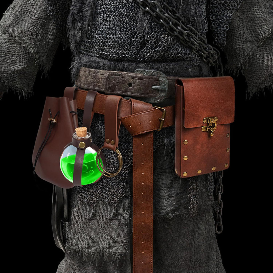 WorldNorse Gothic Zaubertrankflasche Ledertasche und Gürtel mit Nieten - image 6
