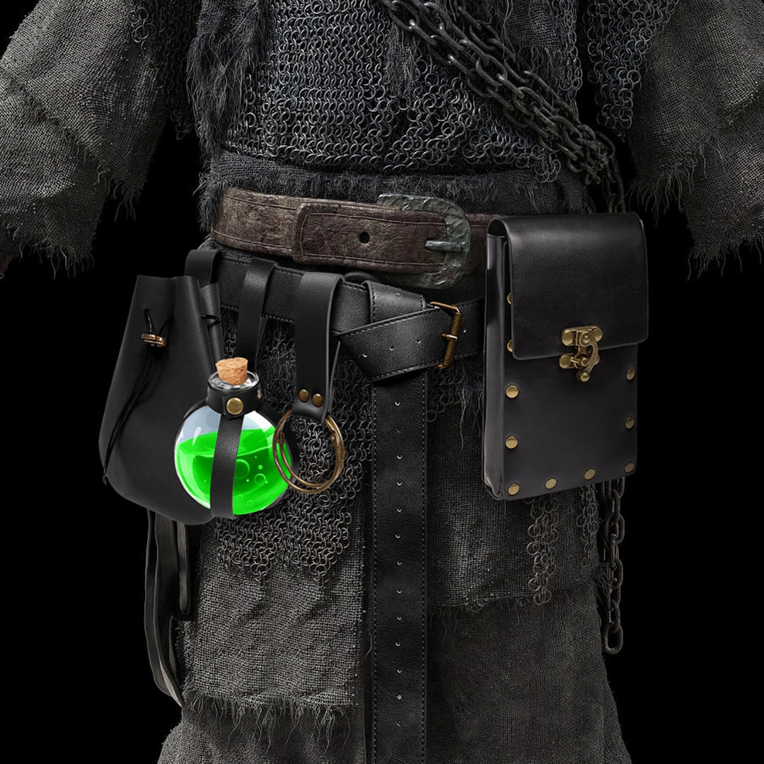 WorldNorse Gothic Zaubertrankflasche Ledertasche und Gürtel mit Nieten - image 2