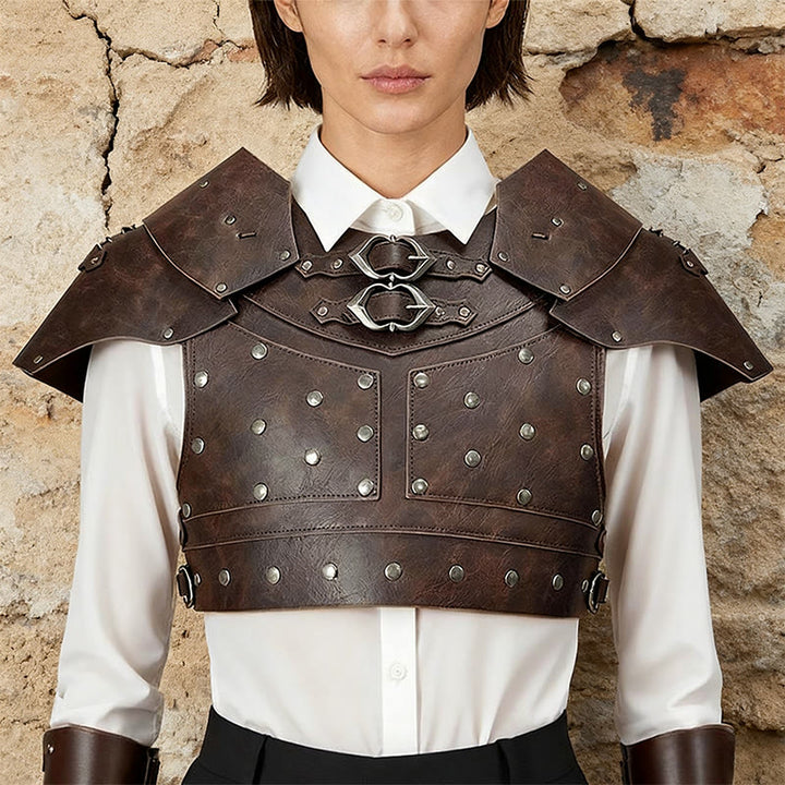 WorldNorse Mittelalterliche Schulterpanzerung mit Doppelschnalle - image 1