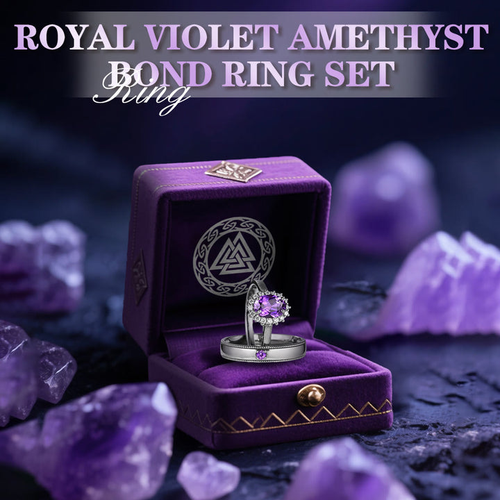 WorldNorse Royal Violet Amethyst Bond Ring Set - image 2