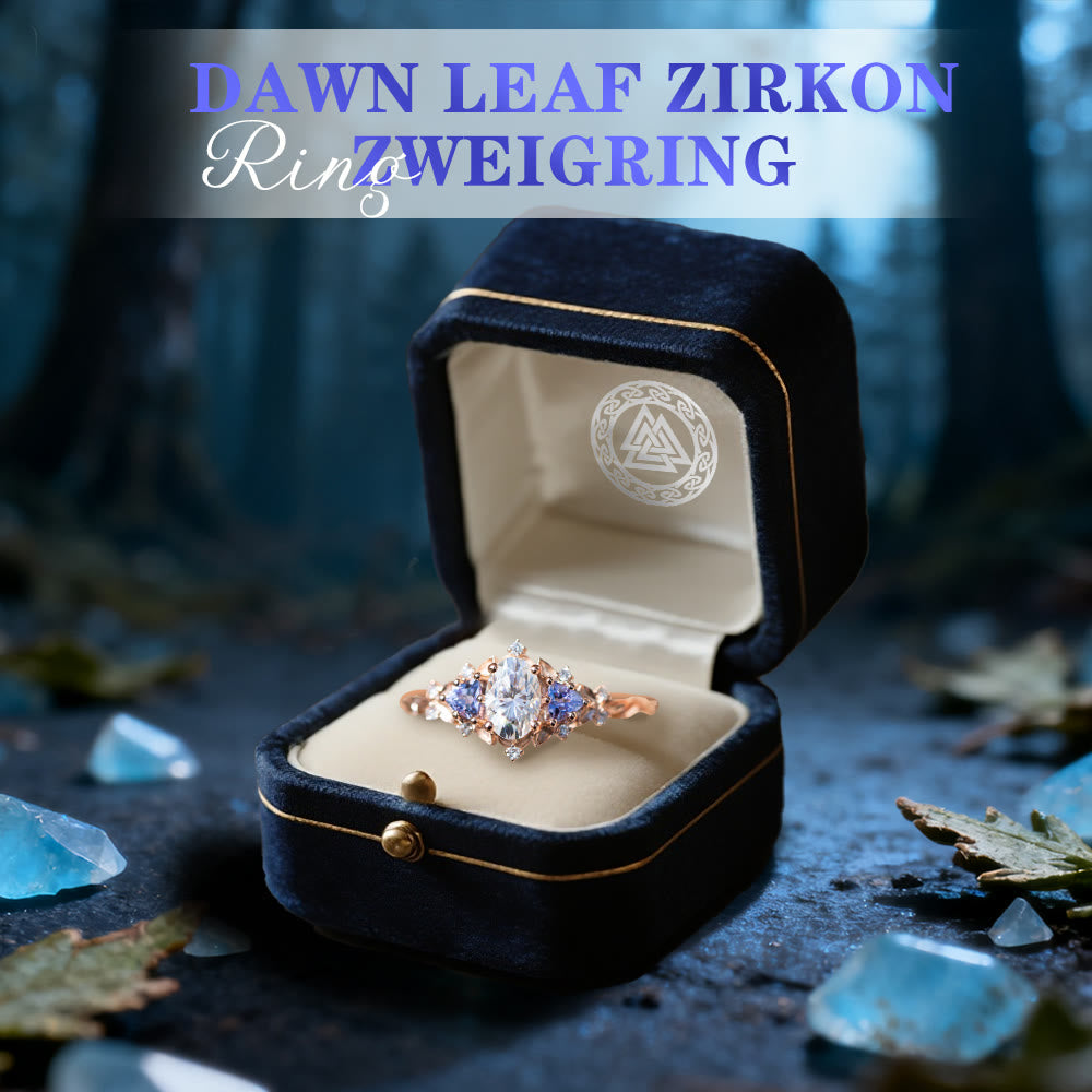 WorldNorse Dawn Leaf Zirkon Ast Ring - image 7