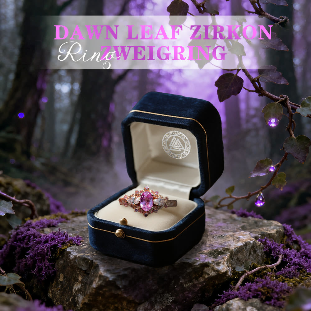 WorldNorse Dawn Leaf Zirkon Ast Ring - image 2