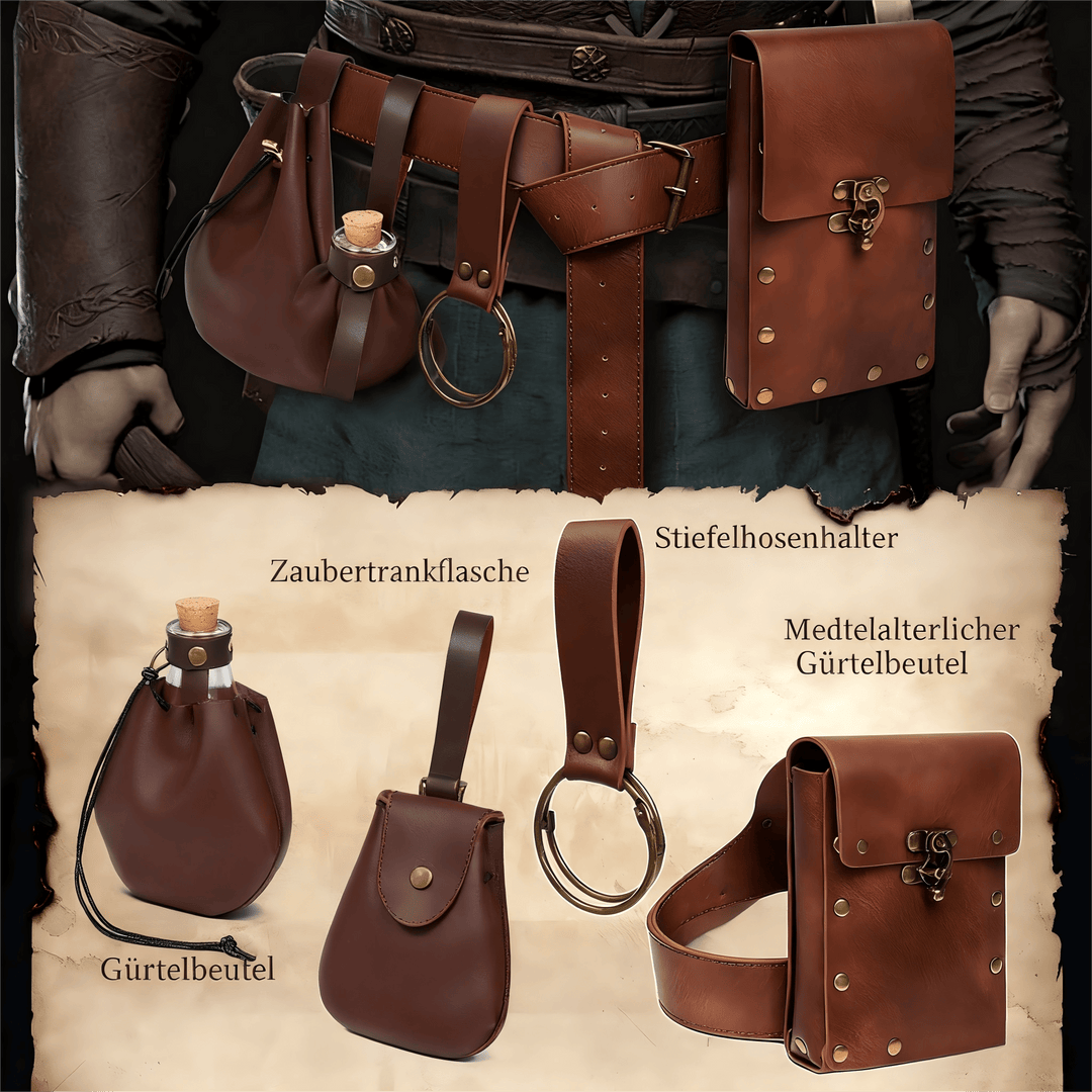 WorldNorse Gothic Zaubertrankflasche Ledertasche und Gürtel mit Nieten - image 7
