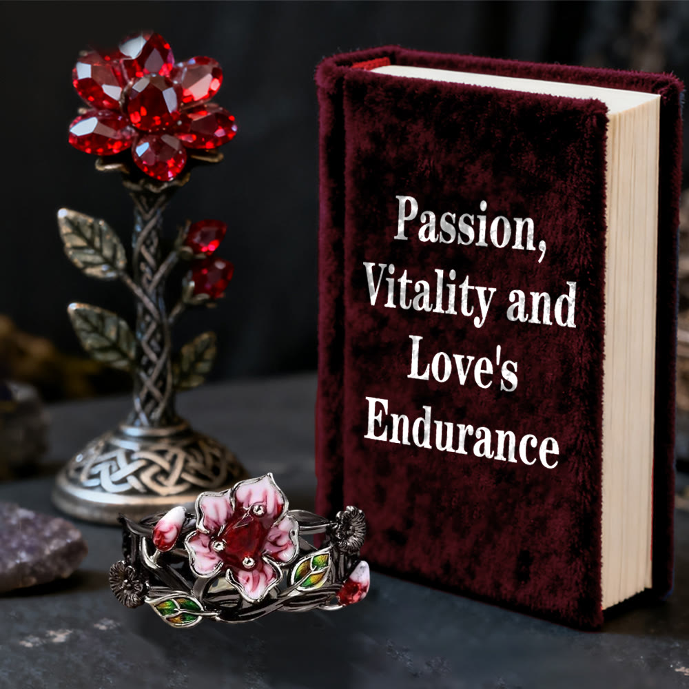 WorldNorse Mystic Tree Blossom Rubinring - image 3