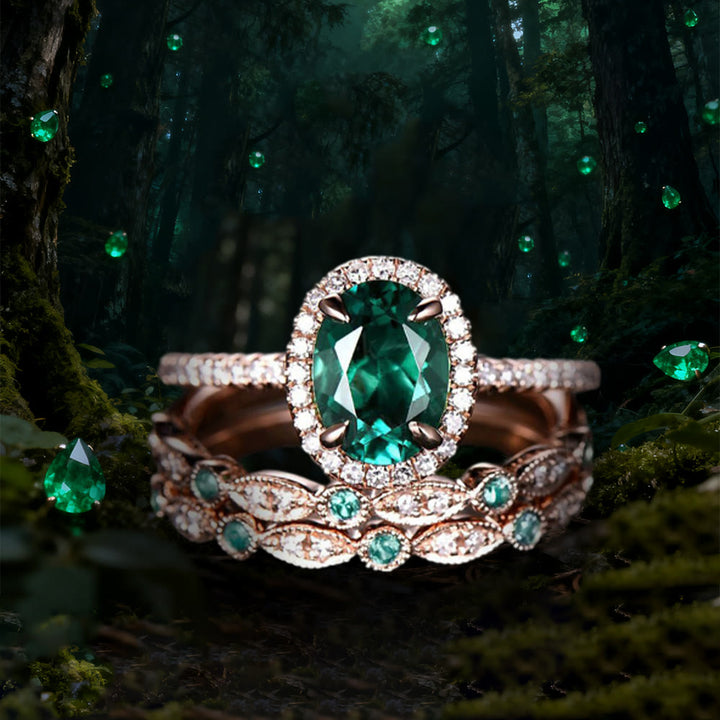 WorldNorse Glücksring aus Alexandrit und Smaragd - Smaragd - 65mm - image 5