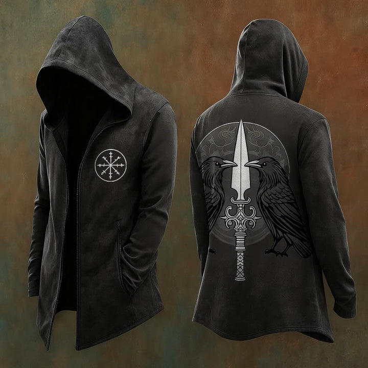 WorldNorse Dark Huginn and Muninn Sword Kapuzenjacke - US/UK/AU48, EU58 (4XL) - image 0