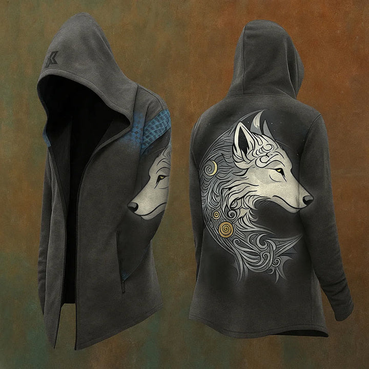 WorldNorse Verzierte Fenrir Cosmic Swirl Kapuzenjacke - US/UK/AU48, EU58 (4XL) - image 0