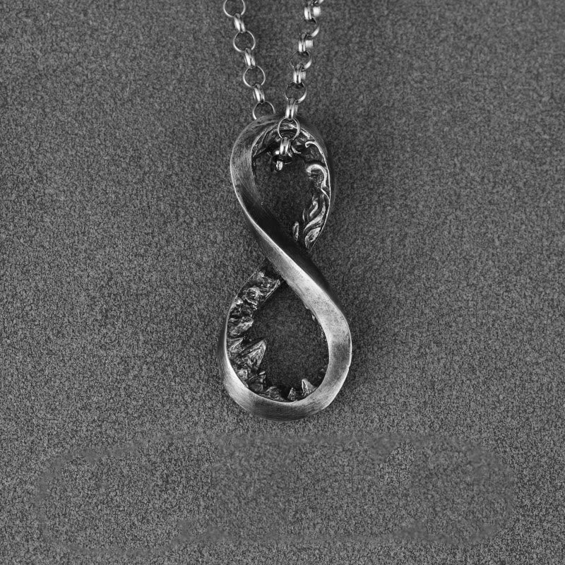WorldNorse Halskette mit Infinity-Bergmotiv, 999 Sterlingsilber - Mit 60 cm O-förmiger Kette - image 8