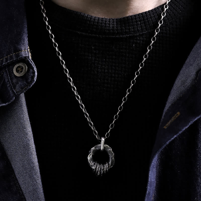 WorldNorse 999 Sterling Silber Mittelalterliche gehämmerte Ringhalskette - image 1