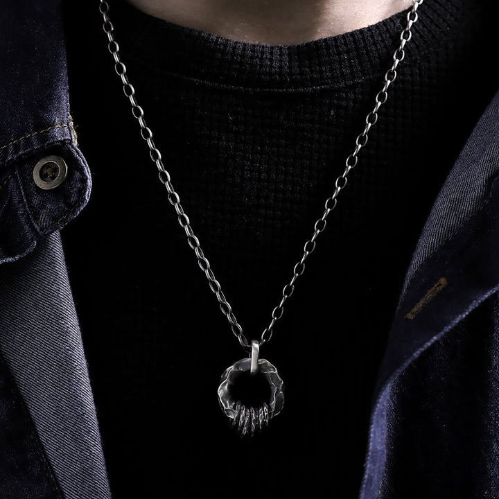 WorldNorse 999 Sterling Silber Mittelalterliche gehämmerte Ringhalskette - image 1