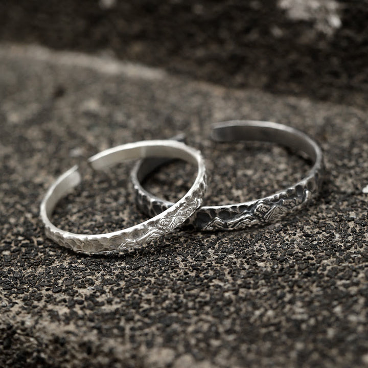 WorldNorse Armband aus 999 Sterlingsilber mit mittelalterlicher Berggravur - image 0