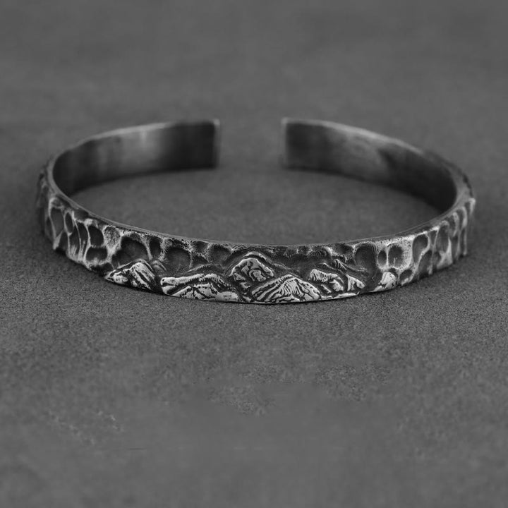 WorldNorse Armband aus 999 Sterlingsilber mit mittelalterlicher Berggravur - Retro Schwarz - image 6