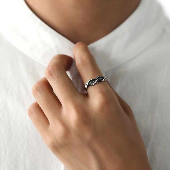 WorldNorse 999 Sterling Silber Gotischer strukturierter Astring - image 1