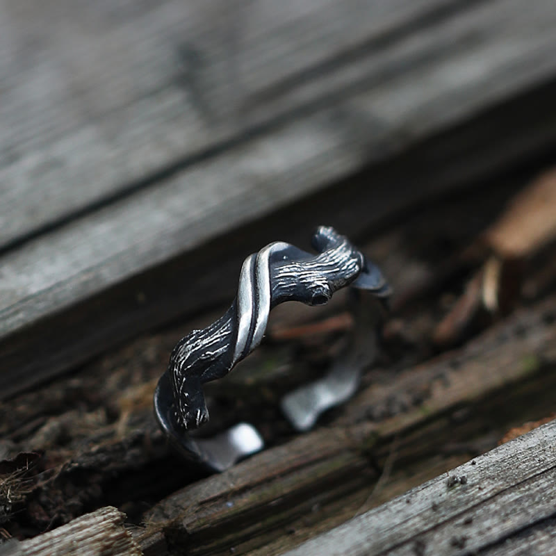 WorldNorse 999 Sterling Silber Gotischer strukturierter Astring - image 0