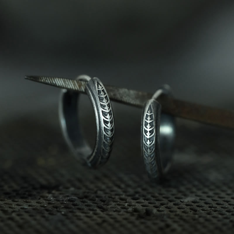 WorldNorse 925 Sterling Silber Gothic Gravierte Silberohrringe - image 3