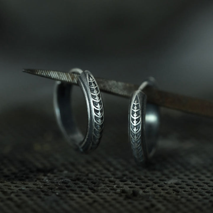 WorldNorse 925 Sterling Silber Gothic Gravierte Silberohrringe - image 3