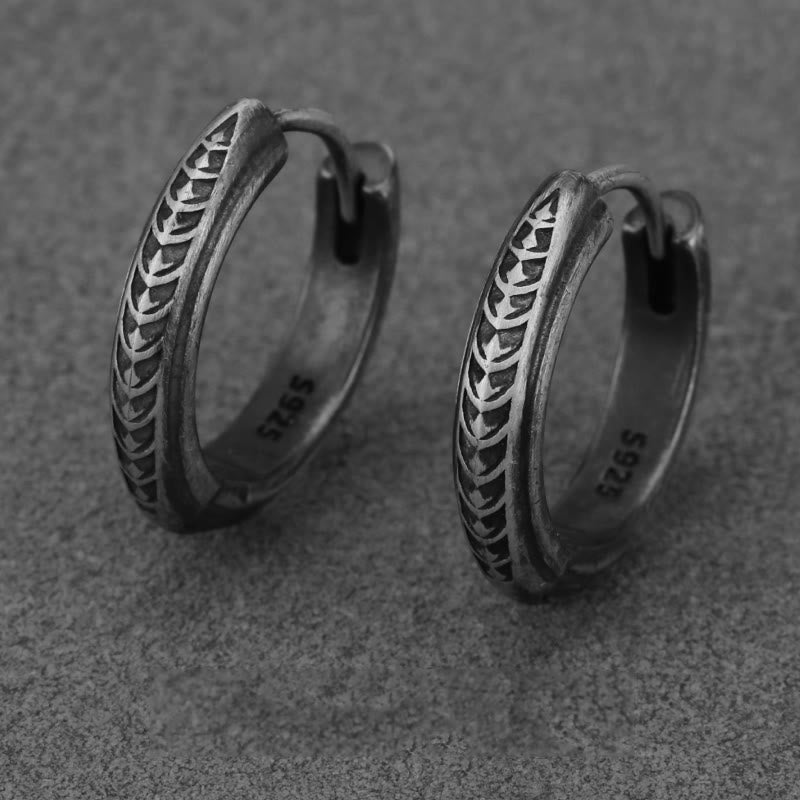 WorldNorse 925 Sterling Silber Gothic Gravierte Silberohrringe - Ein Paar - image 5
