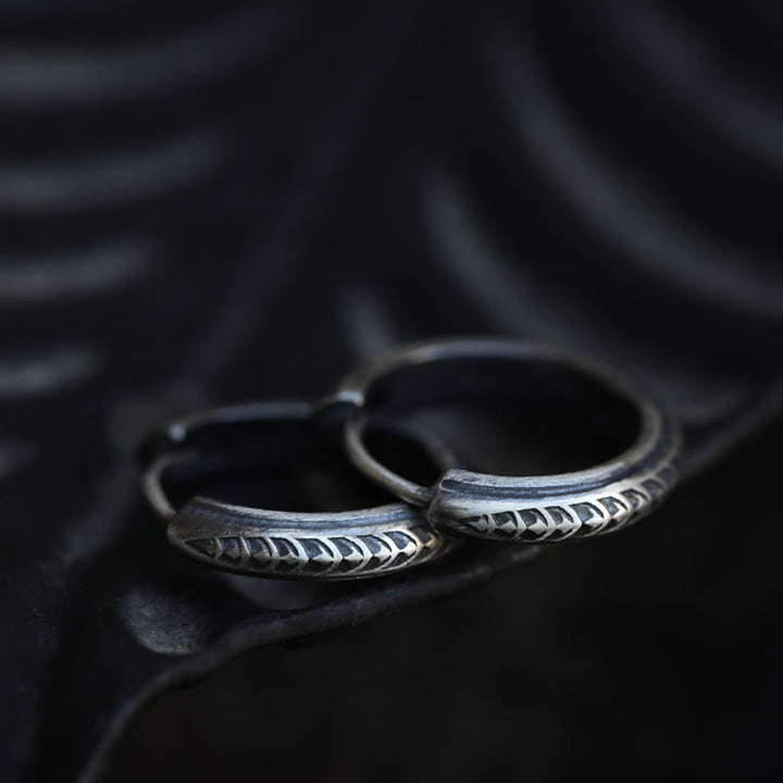 WorldNorse 925 Sterling Silber Gothic Gravierte Silberohrringe - image 0