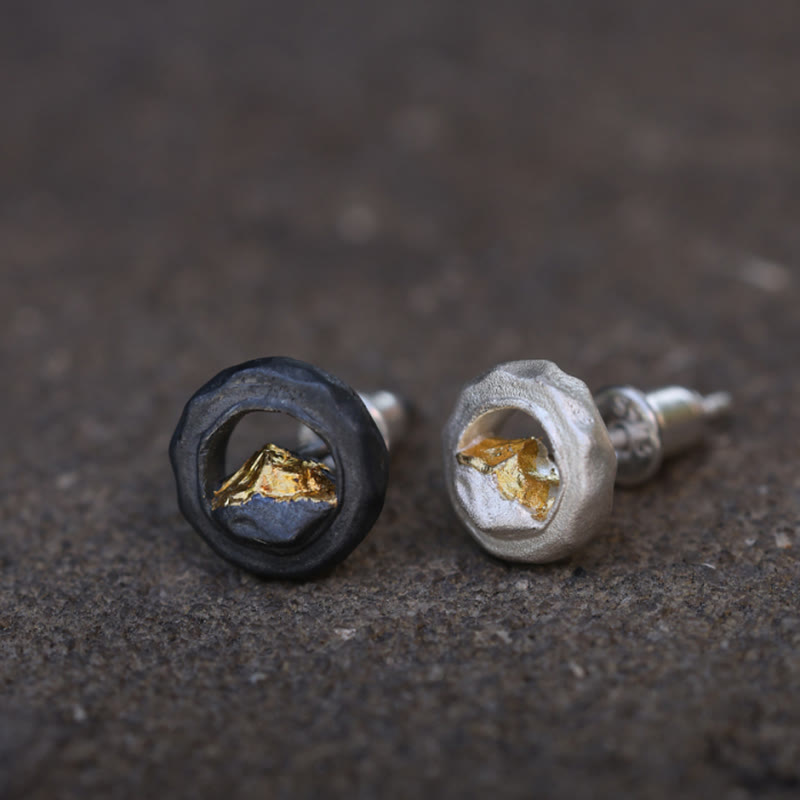 WorldNorse 999 Sterling Silber Handgefertigte Gold Berg Ohrringe - image 5