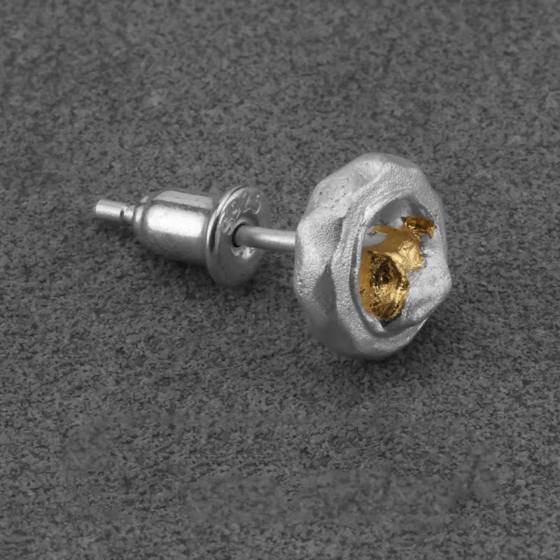 WorldNorse 999 Sterling Silber Handgefertigte Gold Berg Ohrringe - Silber Weiß Einzeln - image 3