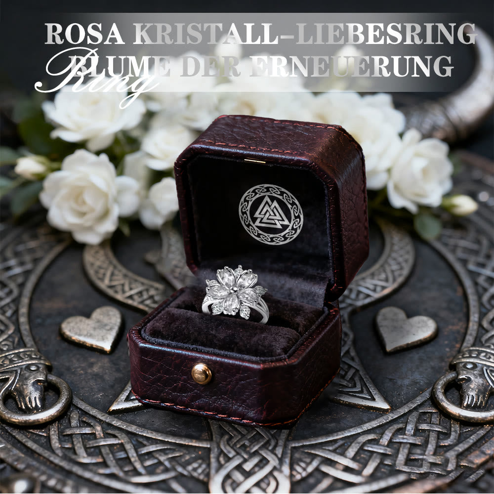 WorldNorse Ring mit rosa Kristall-Liebesblume der Erneuerung - image 7
