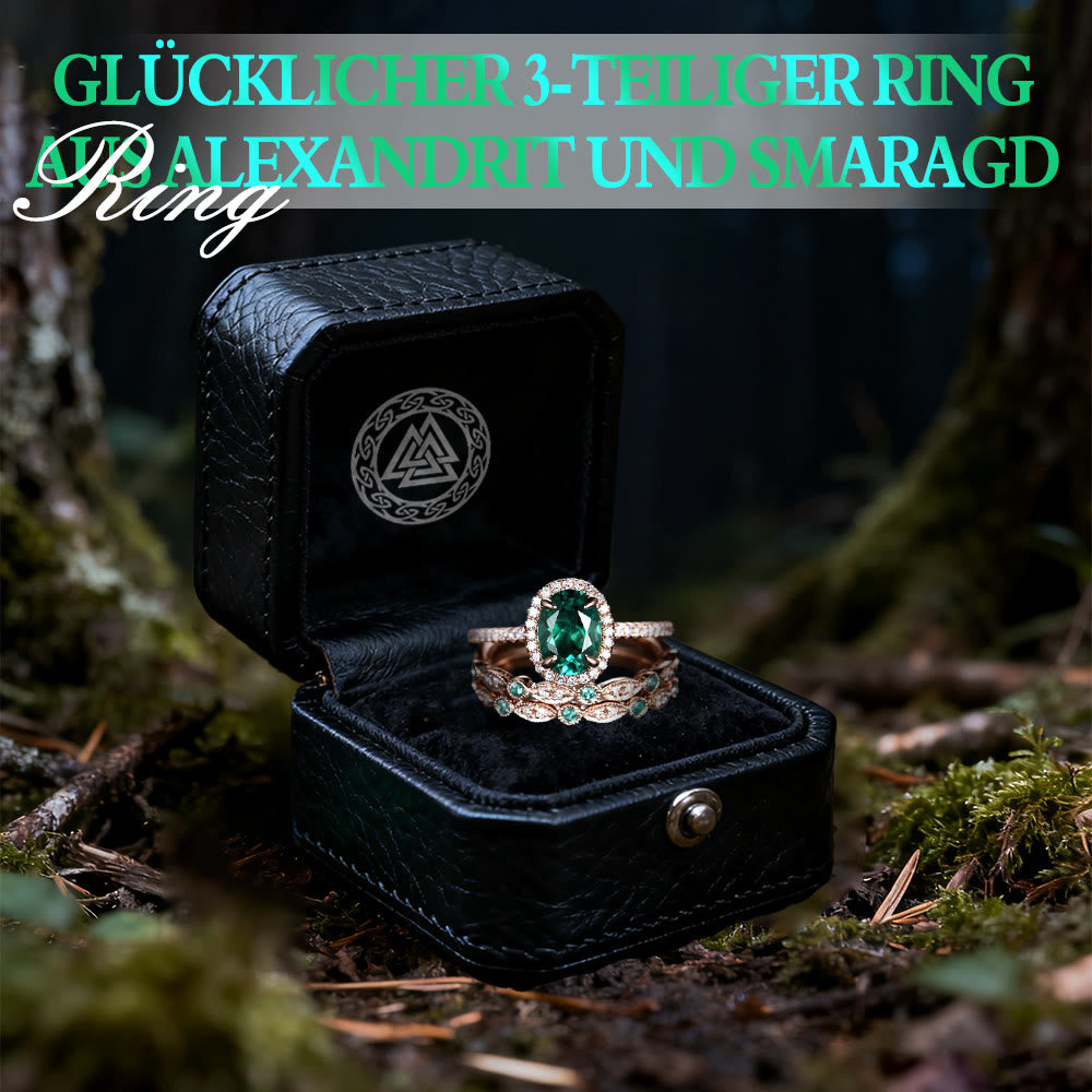 WorldNorse Glücksring aus Alexandrit und Smaragd - image 7