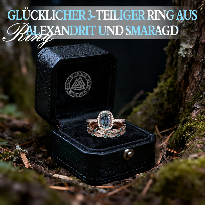 WorldNorse Glücksring aus Alexandrit und Smaragd - image 2